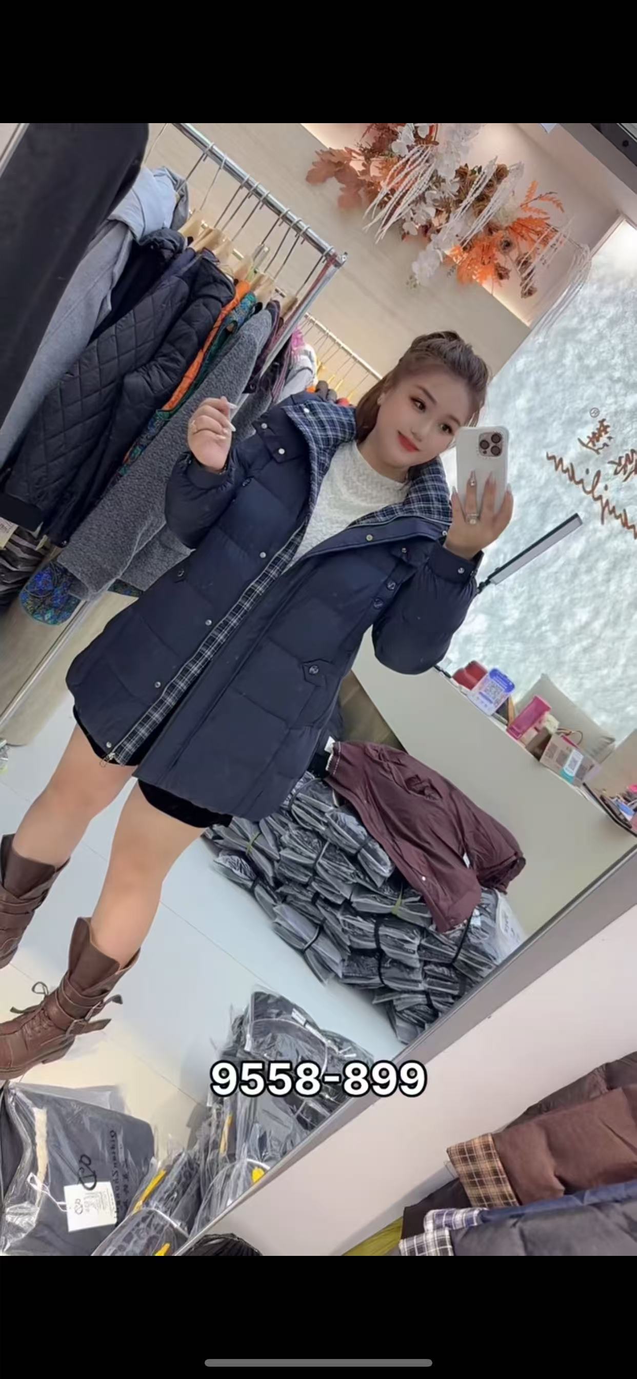 芮娜依莲9558大码棉服女胖MM中长款棉袄外套200斤女装新款棉衣冬