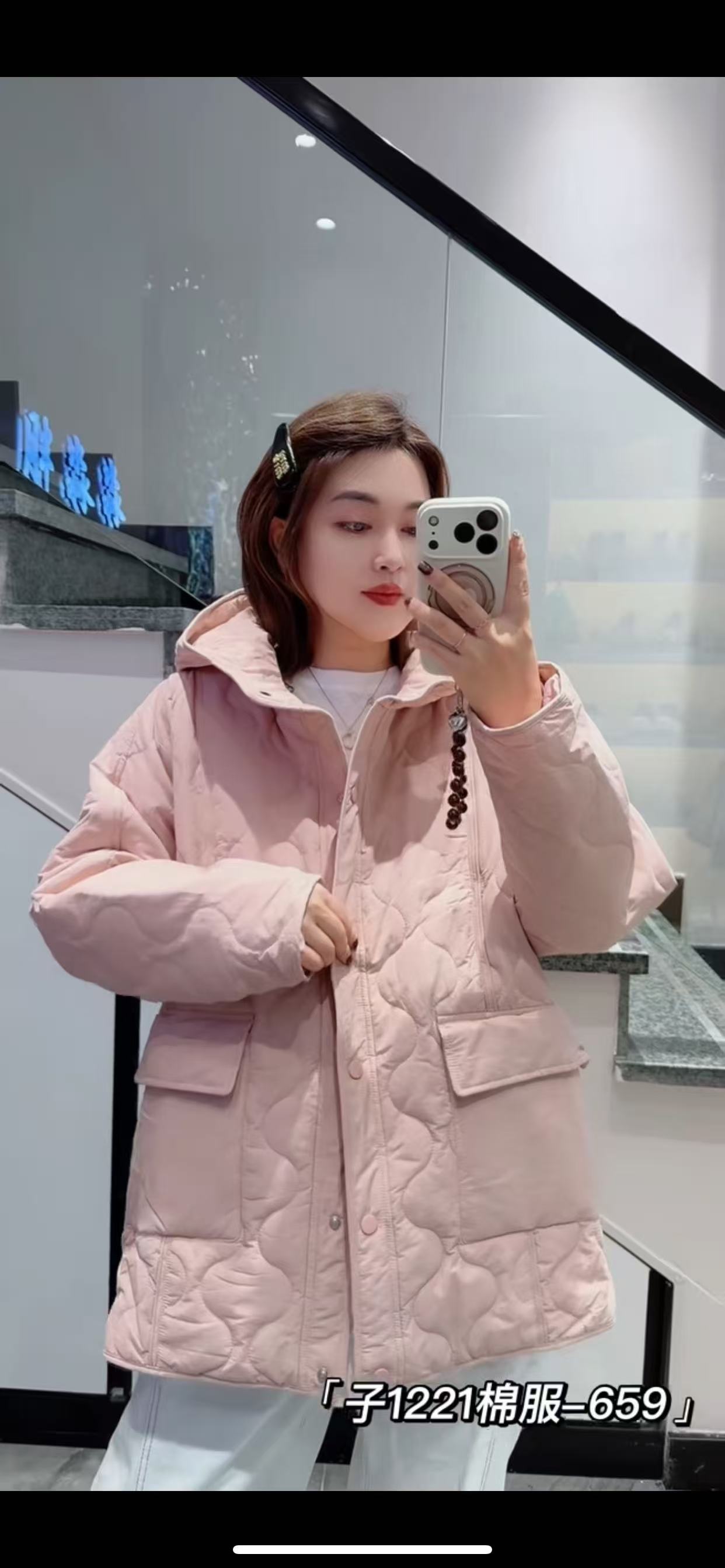 子汇真丝缘1221大码棉衣女胖MM连帽棉服200斤女装新款棉袄外套冬