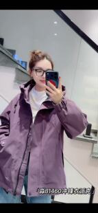 胖淼淼81460大码夹棉冲锋衣女胖mm加绒棉衣派克服200斤女装新款冬