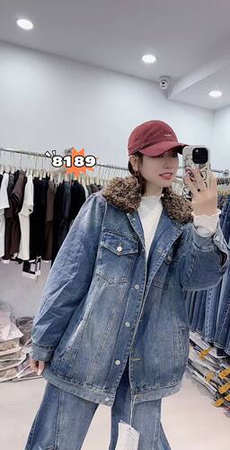 麻之味8189大码牛仔外套棉服女胖mm加绒加厚200斤女装新款棉袄冬