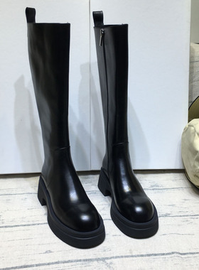 2023秋冬季新款英伦马丁靴厚底长筒靴高跟骑士靴平底高筒靴女长靴