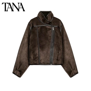 双面夹克外套 秋冬新品 通勤风拉链饰高领长袖 法式 3548264 女装