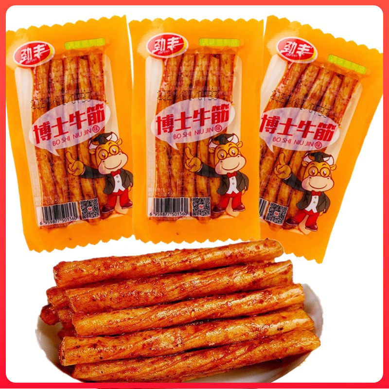 1份包邮 劲丰博士牛筋辣条约20g/袋素牛筋麻辣小面筋辣片零食品