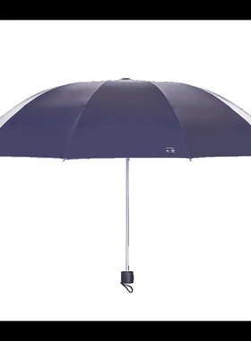 天堂伞33811E晶彩条纹十骨黑胶加大加固防晒晴雨两用商务可印logo