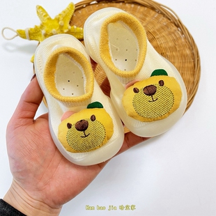 3岁软胶底婴儿地板鞋 袜室内居家 6个月1 春夏宝宝学步鞋