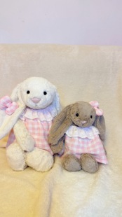 憨七七手作邦尼兔娃衣蓬蓬裙蕾丝裙史玛吉兔衣服可定大小兔兔着替