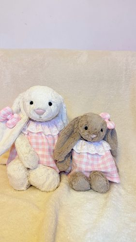 憨七七手作邦尼兔娃衣蓬蓬裙蕾丝裙史玛吉兔衣服可定大小兔兔着替