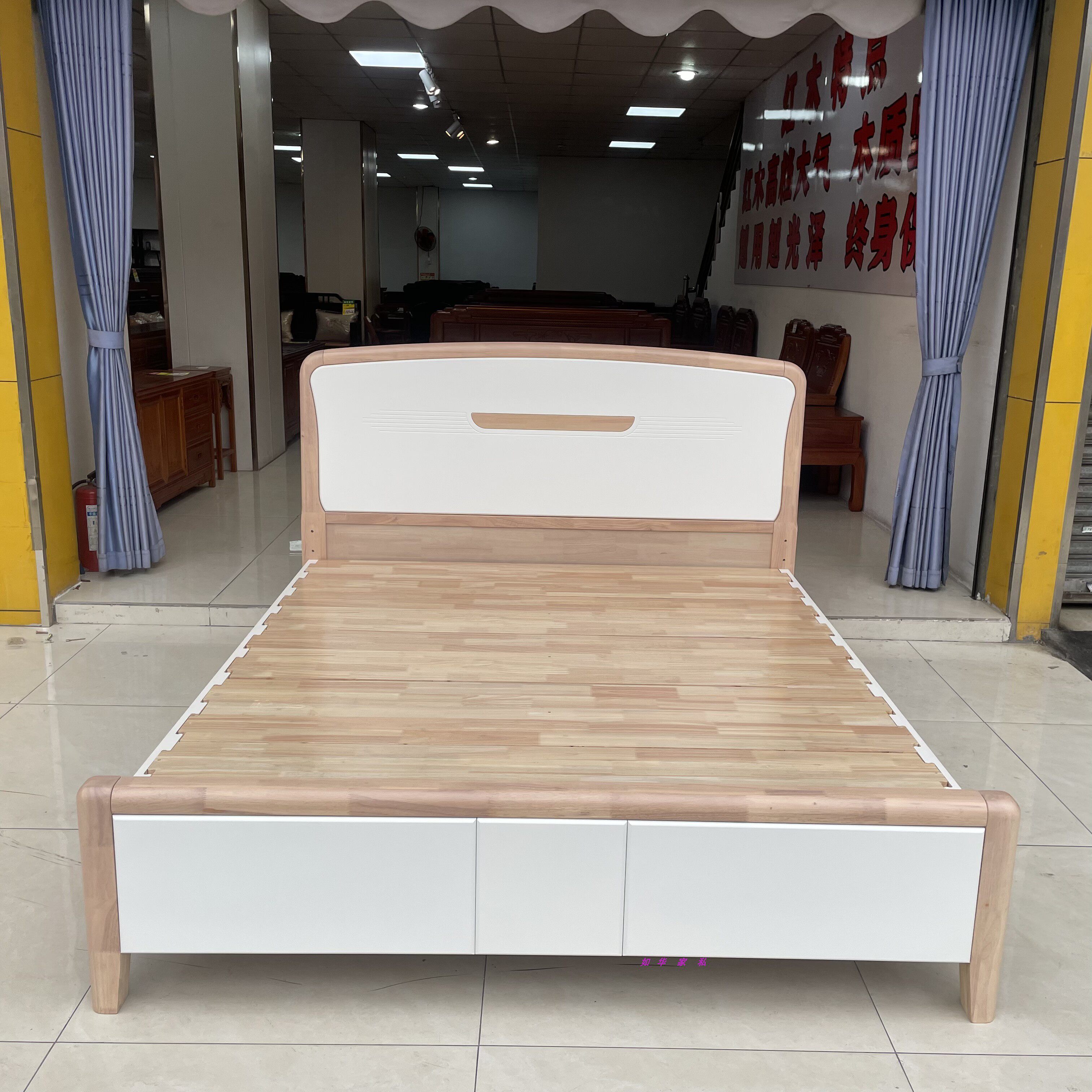 新款全实木床进口橡木床燕尾橡木大床新上市现代浅色1.5米1.8M床