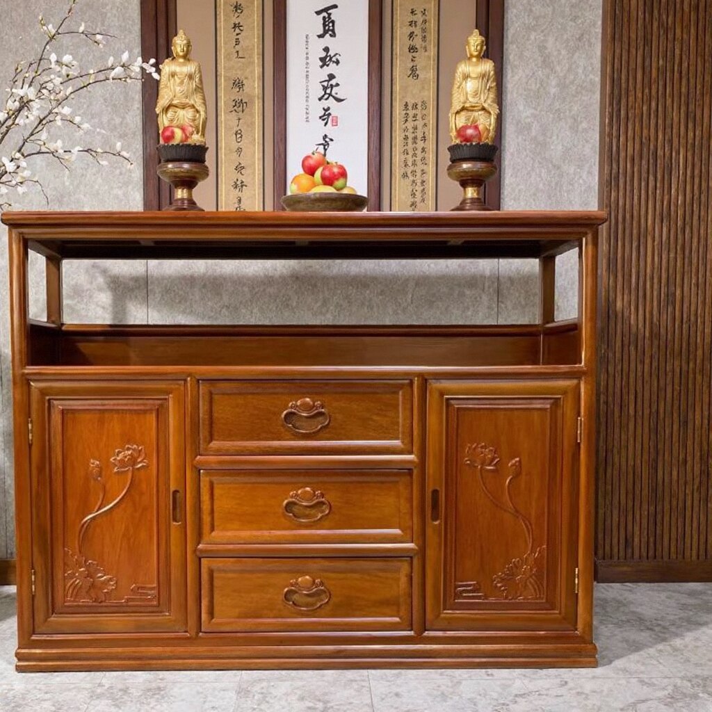 红菠萝格全实木新中式餐边柜
