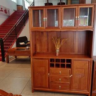 红木酒柜菠萝格木酒柜架全实木餐边柜隔厅柜花梨木餐厅酒架厂直销