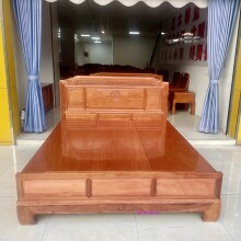 进口菠萝格木床红木双人大床结婚床全实木原木新中式1.8米主卧室