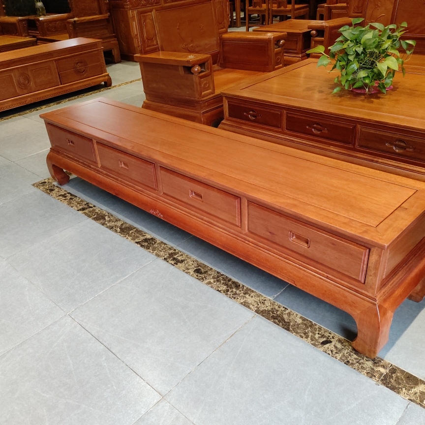 红木菠萝格木地柜2米2.2四抽柜