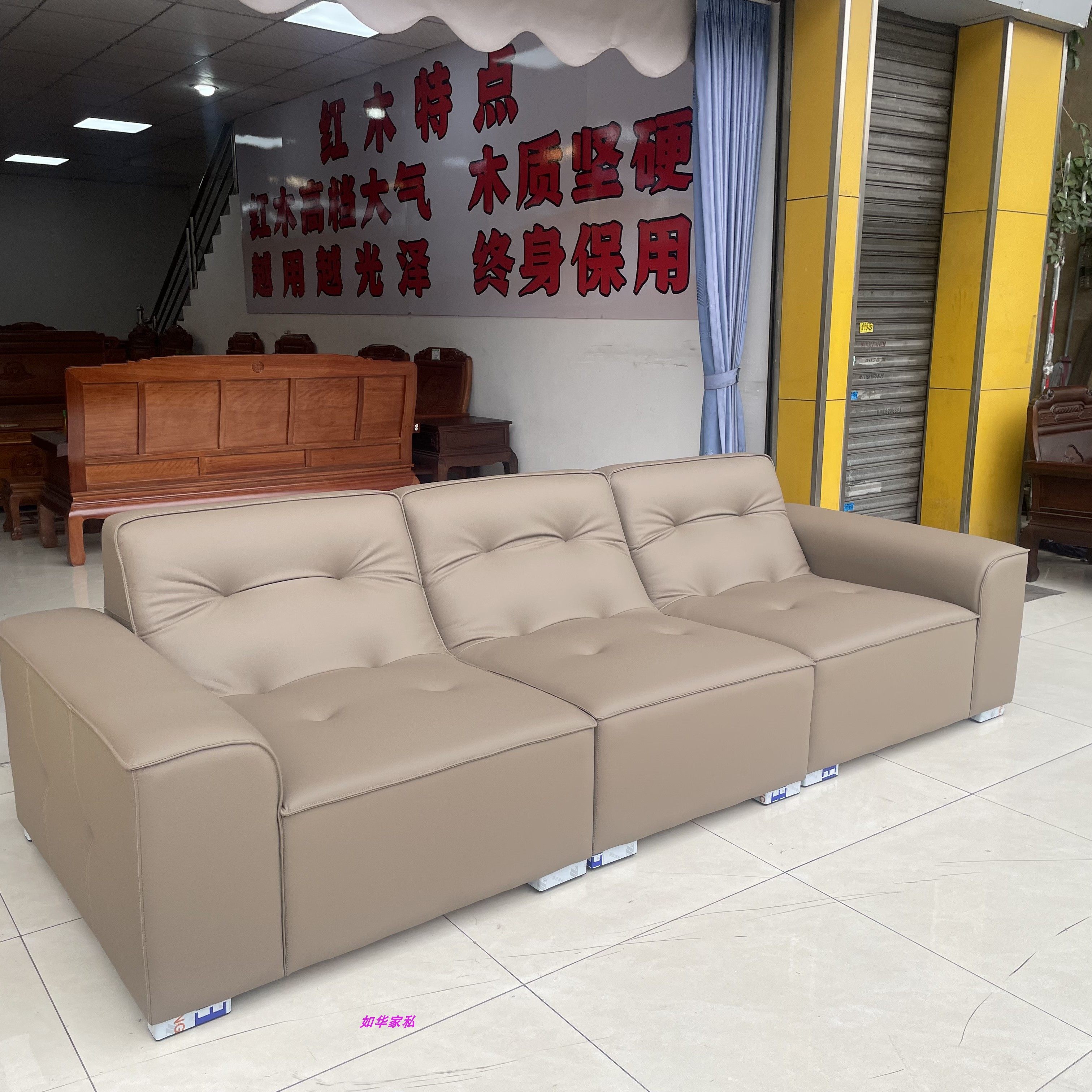 新款真皮沙发3米生态防真皮极简黑金刚小户型皮沙发客厅直排轻奢