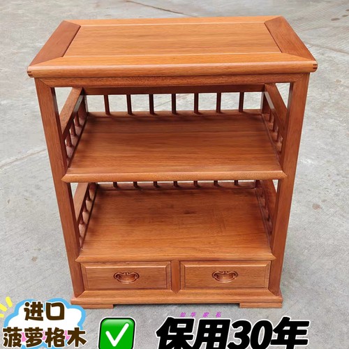 红木菠萝格实木多功能收纳餐边柜
