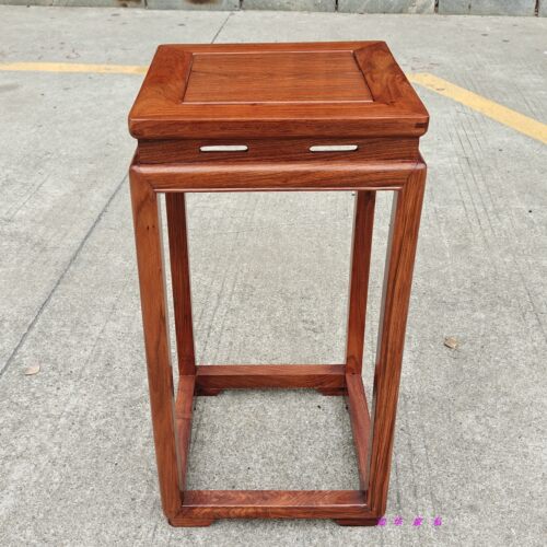 刺猬紫檀中式方形镂空实木花几