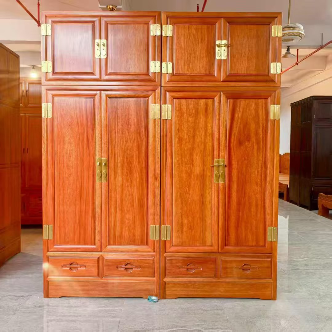 红木衣柜全实木大柜四门顶箱格木