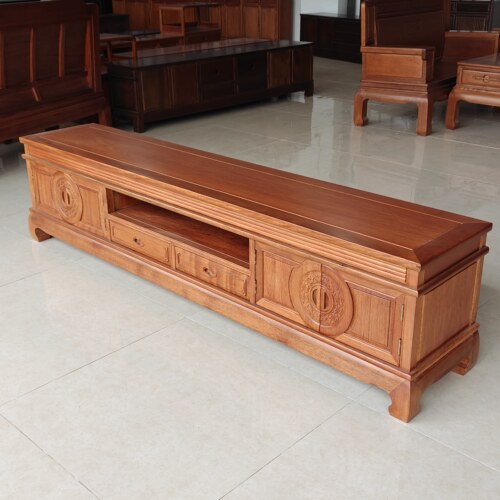 红木菠萝格全实木电视柜榫卯结构