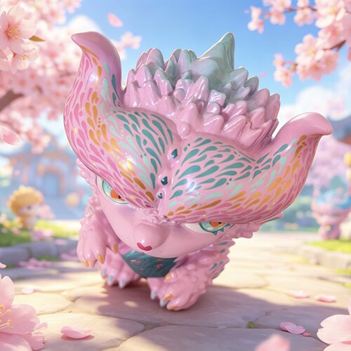 樱花幻境限定 SOFUBI 潮玩 知名涂装师手涂12cm