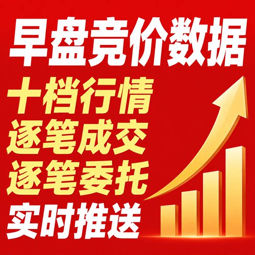 股票level2实时更新集合竞价数据API接口量化行情逐笔成交委托