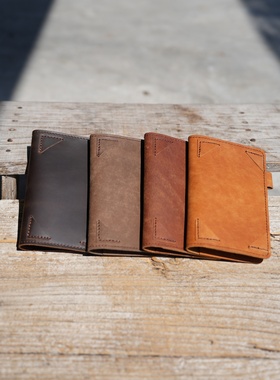 field notes记事本保护套纯手工疯马皮外置笔复古皮套