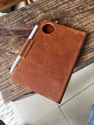 手工牛皮真皮疯马皮美式复古欧美折叠华为matepad MINi 8.8保护套