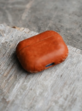 airpodspro、pro2保护套耳机包 复古疯马 耳机套真皮苹果耳机壳