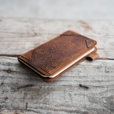 field notes记事本保护套纯手工疯马皮外置笔复古皮套