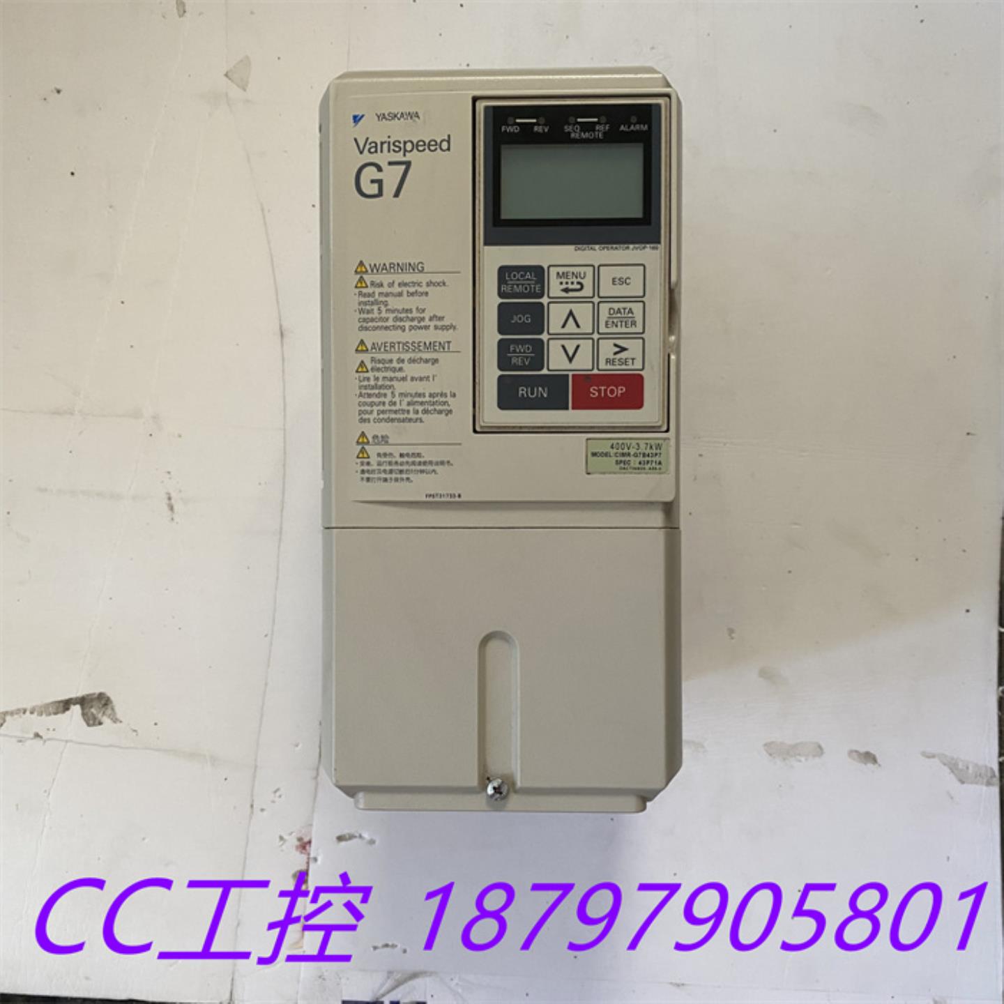 九成新安川G7变频器 CIMR-G7A43P7 380V 37KW CIMR-G7B43P7