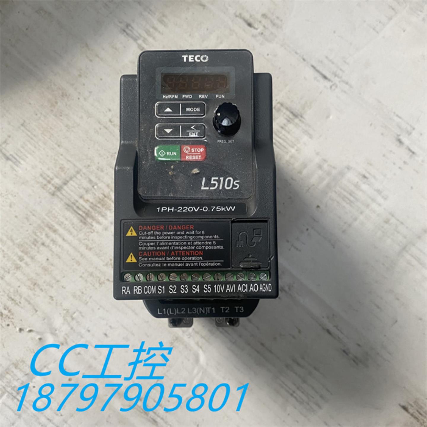 东元台安变频器L510-201-SH1-N单相 075KW 220V拆机现货测试完好