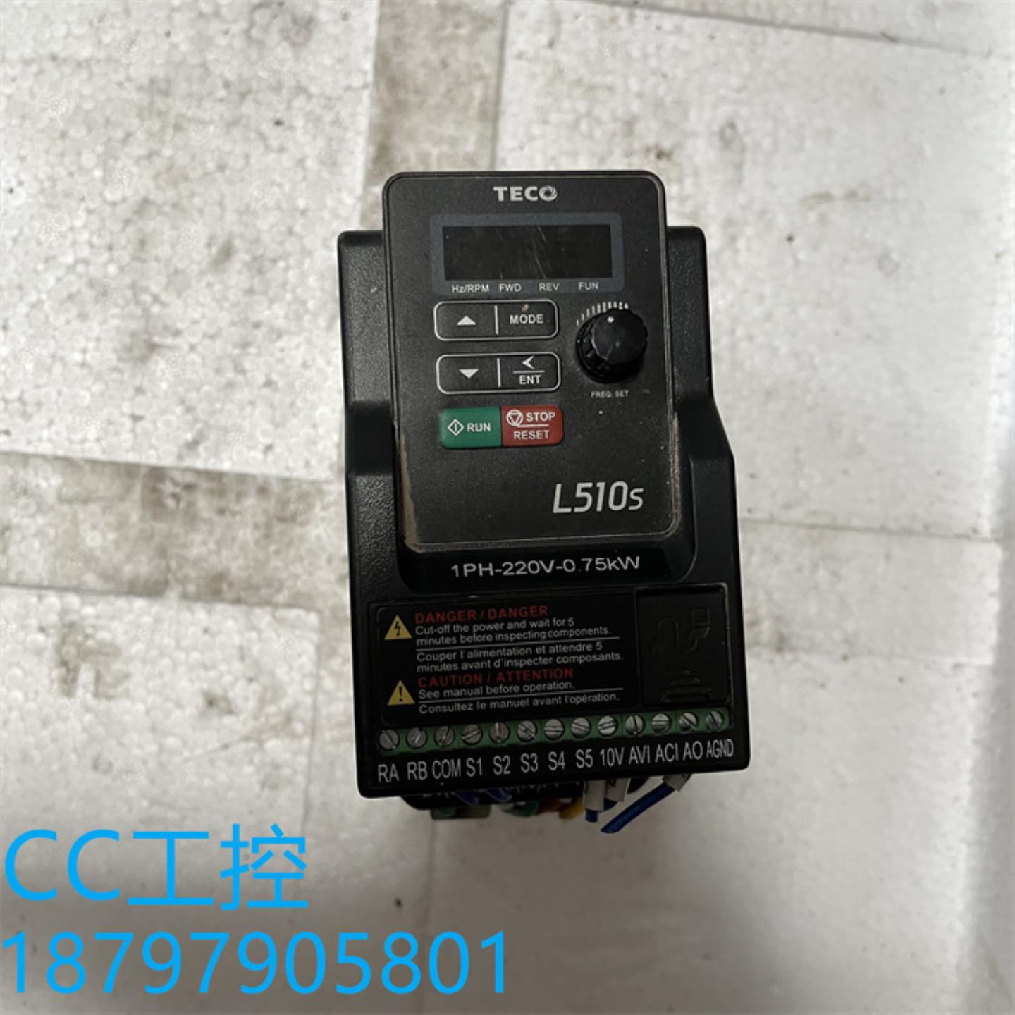 拆机 东元台安 L510-201-SH1-N 变频器 单相 220V075KW 现货