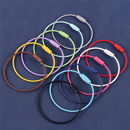 彩色烤漆钢丝圈旋转钥匙扣配件