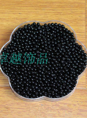 diy饰品配件手工串珠不掉皮黑色仿珍珠6-20mm 散珠子手缝手链材料