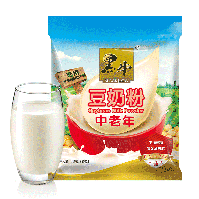 黑牛豆奶粉720g冲饮速溶早餐奶即食饮品豆浆冲调夜宵