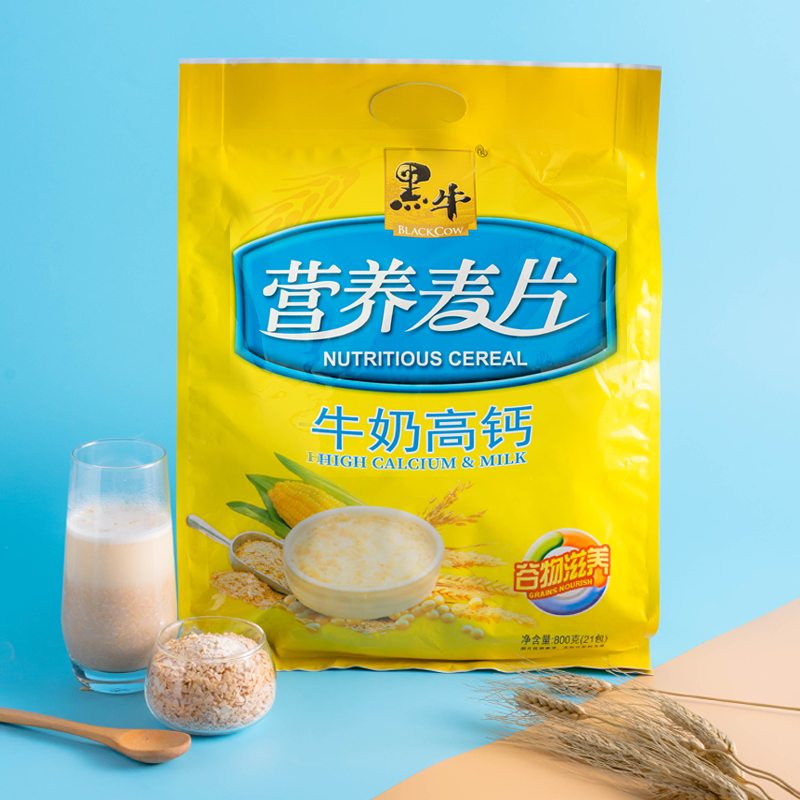 黑牛牛奶高钙营养麦片800g即冲即...