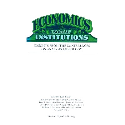 预订 Economics Social Institutions: Insights from the Conferences on Analysis & Ideology: 9789400992597