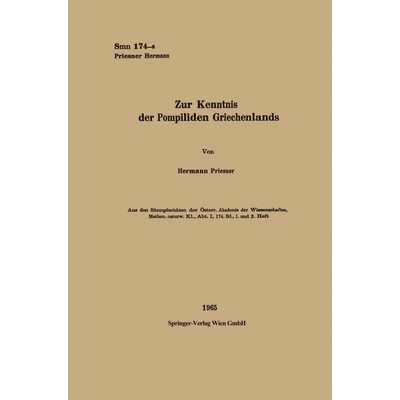 预订 Zur Kenntnis der Pompiliden Griechenlands: 9783662227138