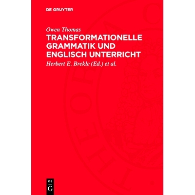 预订 Transformationelle Grammatik und Englisch Unterricht: Eine Einführung: 9783112763841