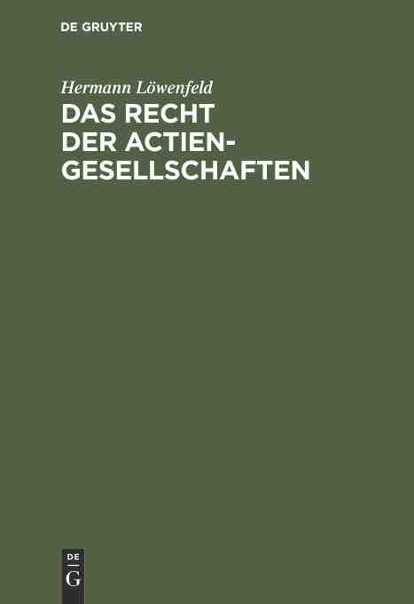 【预订】Das Recht der Actien-Gesellschaften 9783111229454