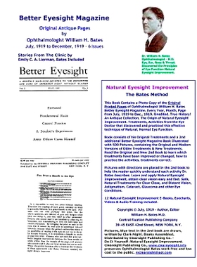 预订 Better Eyesight Magazine - Original Antique Pages by Ophthalmologist William H. Bates - July, 1919 to December, 191
