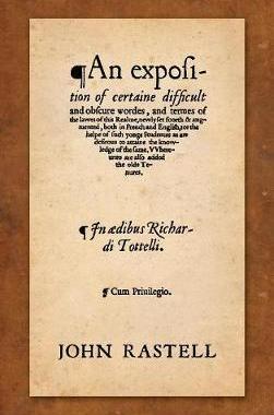 [预订]An Exposition of Certaine Difficult and Obscure Wordes, and Termes of the Lawes of this Realme: Newl 9781584773283