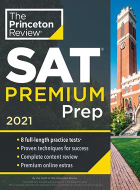 预订 英文原版 SAT考试 Cracking备考指南 2021版 Princeton Review SAT Premium Prep, 2021