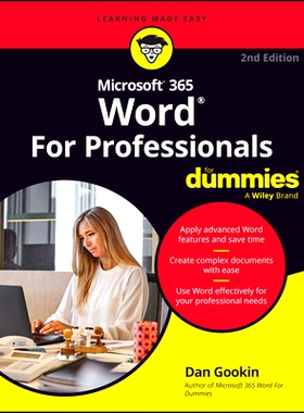 现货 Microsoft 365 Word for Professionals for Dummies Microsoft 365 Word 专业人士达人迷 第2版: 9781394323869