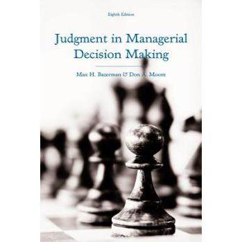 【预订】Judgment In Managerial Decision Making, Eighth Edition