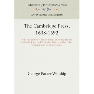 预订 Psalm the Evidence 1638 Indian and Eliot Press 1692 Reexamination Bay Concerning Book Cambridge The