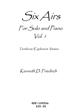 预订 Six Airs for Solo and Piano, Vol. 1 - trombone/euphonium version: 9781523245765