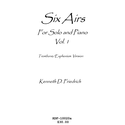 预订 Six Airs for Solo and Piano, Vol. 1 - trombone/euphonium version: 9781523245765