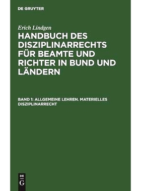预订 Allgemeine Lehren. Materielles Disziplinarrecht: 9783110009781