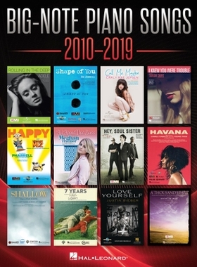 【预订】Big-Note Piano Songs 2010-2019 - Easy Piano Songbook with Large Notation and Lyrics