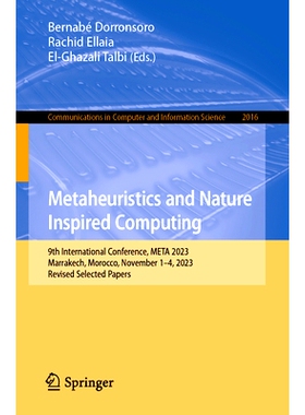 预订 Metaheuristics and Nature Inspired Computing: 9th International Conference, META 2023, Marrakech, Morocco, November