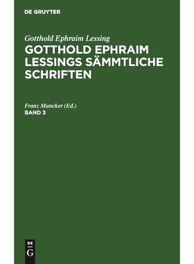 预订 G. E. Lessings Sämmtl. Schriften Bd. 3 Gelss 3A: 9783112352694